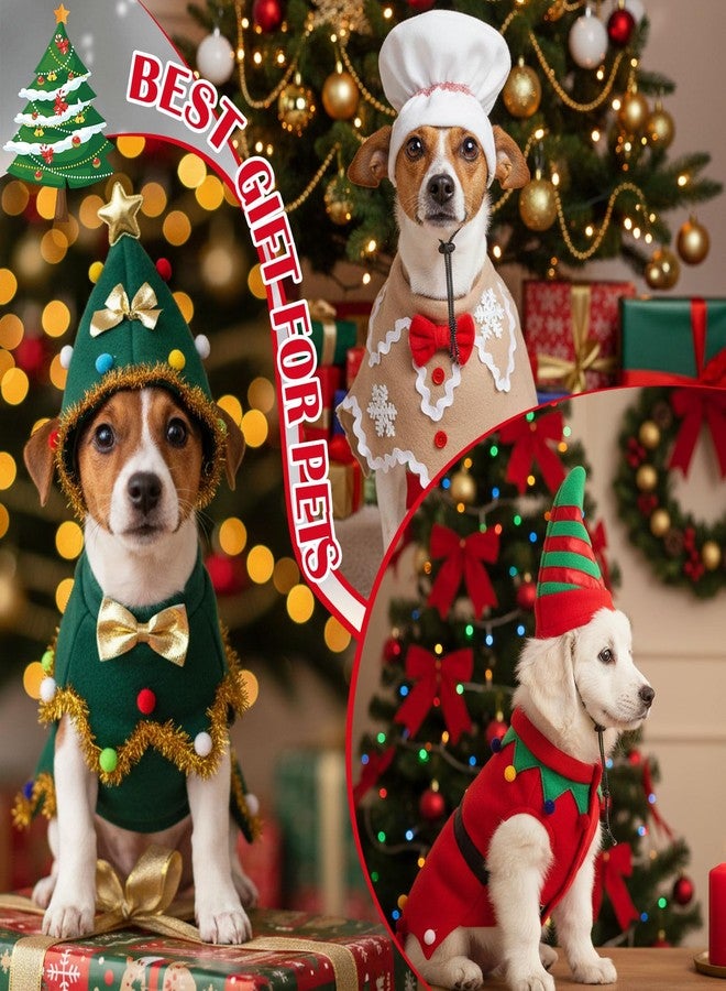 مجموعة أزياء عيد الميلاد للكلاب من SilTriangle، 3 قطع، مناسبة للأحجام الصغيرة والكبيرة، تتضمن أزياء شجرة عيد الميلاد، والجني، ورجل الزنجبيل، مع قبعة قابلة للتعديل، مثالية لحفلات تنكرية في عيد الميلاد، ومستلزمات صور العطلات (صغيرة). - Image 4